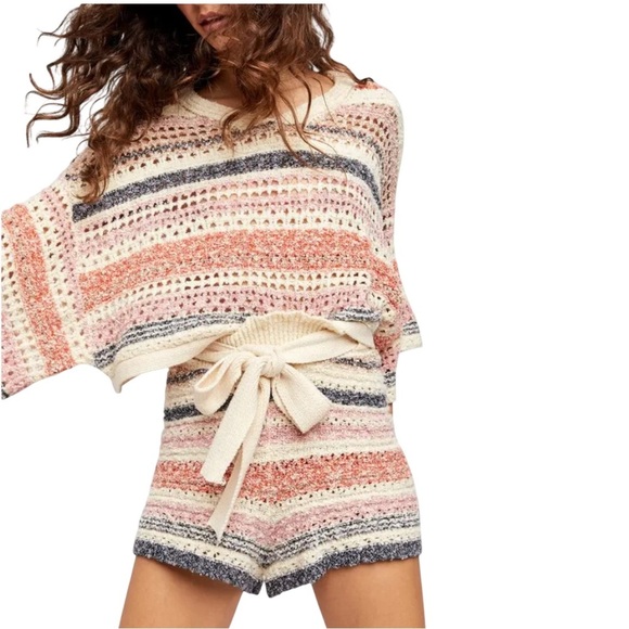 Free People Stripes for Days Sweater Shorts S - Picture 1 of 5